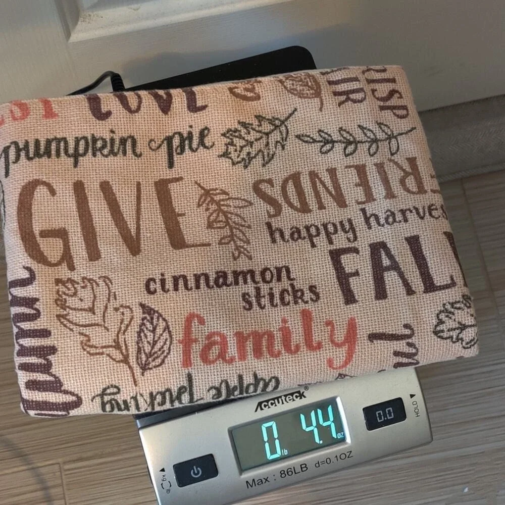 Celebrate Kohl's Tan Brown Thanksgiving Fall Harvest Table Runner Phrases